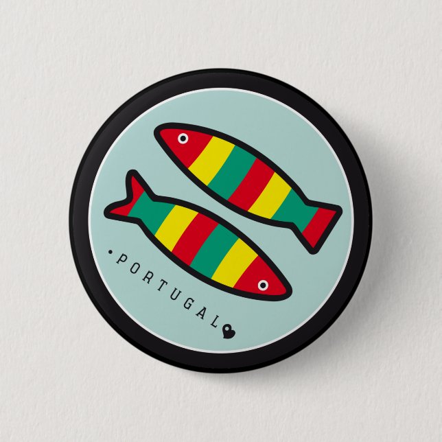 Symbols of Portugal - Sardines Pinback Button (Front)