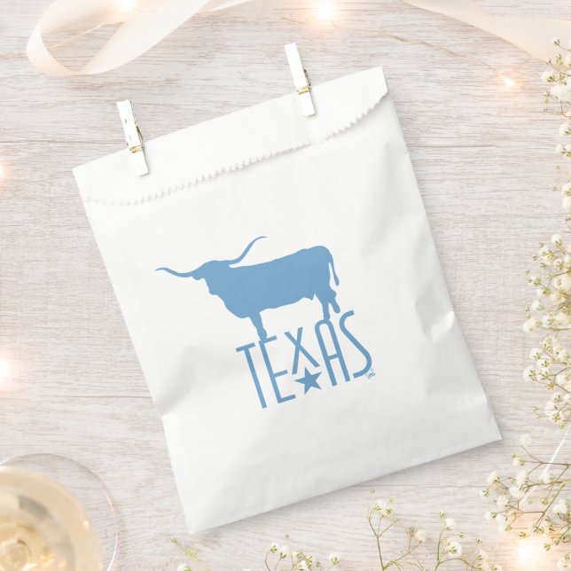 Symbols of Texas, Longhorn, blue Favor Bag (Clipped)