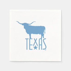 Symbols of Texas, Longhorn, blue Napkins