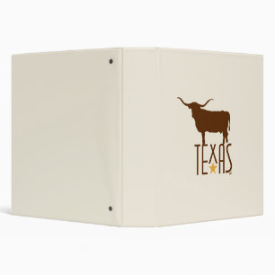 Symbols of Texas, Longhorn, brown 3 Ring Binder