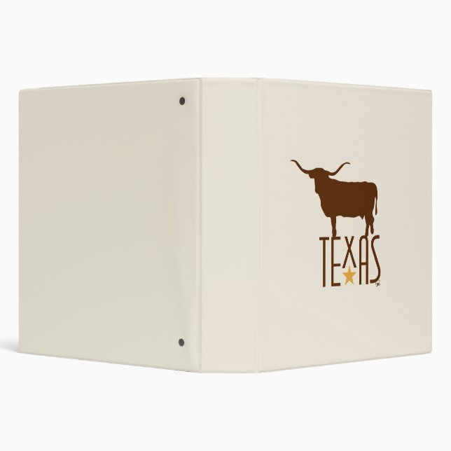 Symbols of Texas, Longhorn, brown 3 Ring Binder (Background)