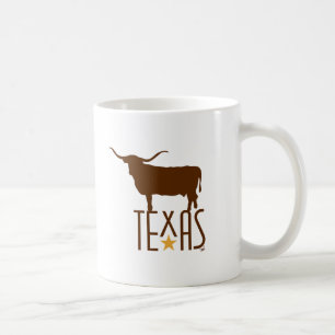Symbols of Texas, Longhorn, brown Coffee Mug