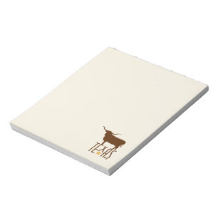 Symbols of Texas, Longhorn, brown Notepad