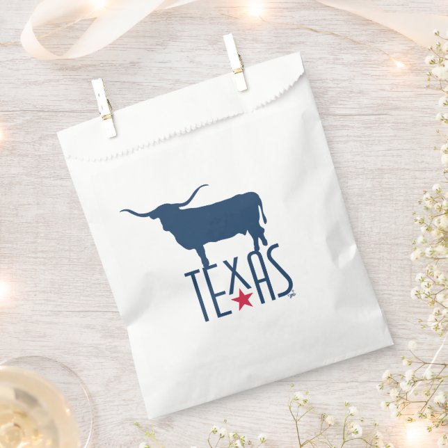 Symbols of Texas, Longhorn, navy Favor Bag (Clipped)