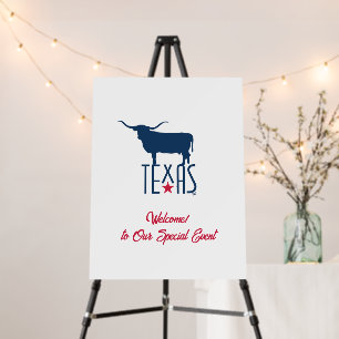 Symbols of Texas, Longhorn, navy Foam Board