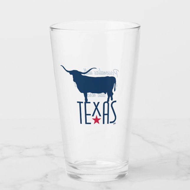 Symbols of Texas, Longhorn, navy Glass (Front)