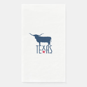 Symbols of Texas, Longhorn, navy Paper Guest Towels