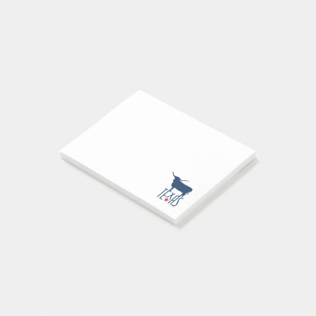 Symbols of Texas, Longhorn, navy Post-it Notes (Angled)