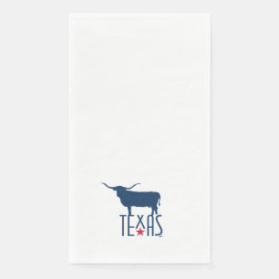 Symbols of Texas, Longhorn, navy small Paper Guest Towels