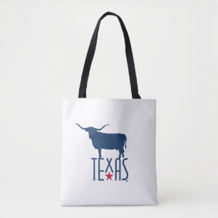 Symbols of Texas, Longhorn, navy Tote Bag