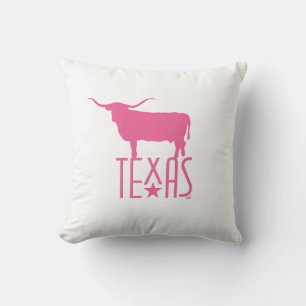 Symbols of Texas, Longhorn pink Throw Pillow