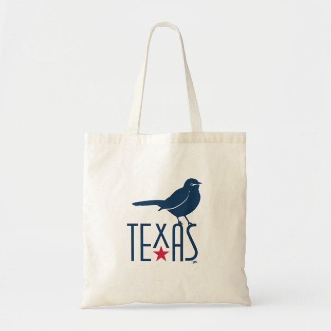 Symbols of Texas, Mockingbird Tote Bag (Front)