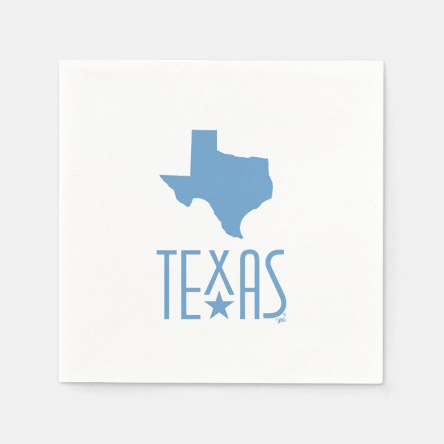 Symbols of Texas, state of Texas, blue Napkins (Front)