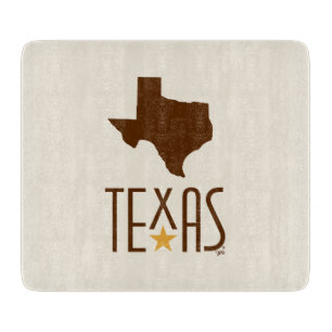 Symbols of Texas, State of Texas, brown Cutting Board