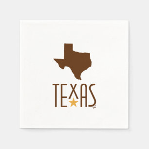Symbols of Texas, State of Texas, brown Napkins