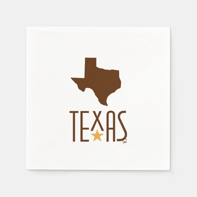 Symbols of Texas, State of Texas, brown Napkins (Front)