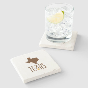 Symbols of Texas, State of Texas, brown Stone Coaster