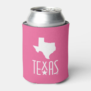 Symbols of Texas, state of Texas, pink Can Cooler