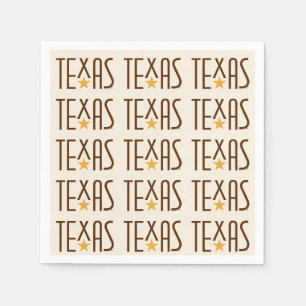 Symbols of Texas, Texas and Star Brown Napkins