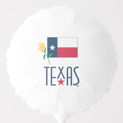 Symbols of Texas Texas Flag and Yellow Rose Balloon