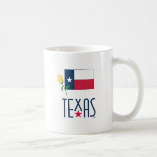 Symbols of Texas, Texas Flag and Yellow Rose Coffee Mug