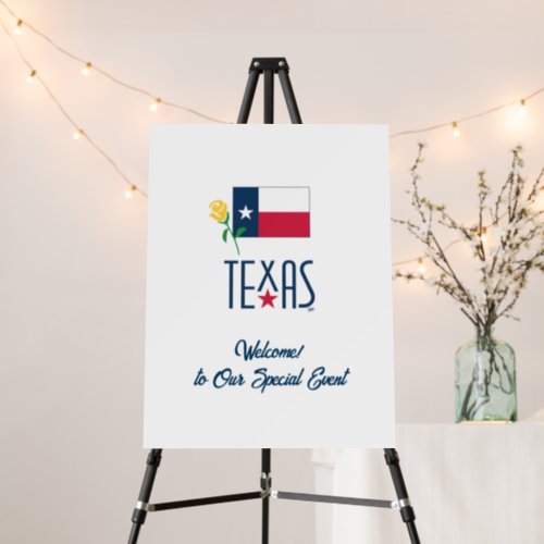 Symbols of Texas Texas Flag and Yellow Rose Foam Board