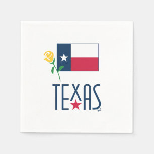 Symbols of Texas, Texas Flag and Yellow Rose lrg Napkins