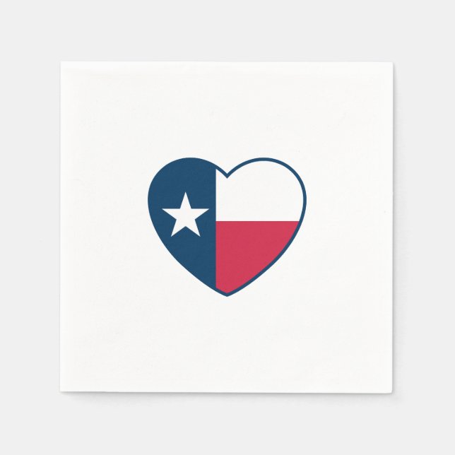 Symbols of Texas, Texas Flag, Heart Napkins (Front)