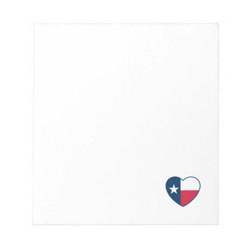 Symbols of Texas Texas Flag Heart Notepad