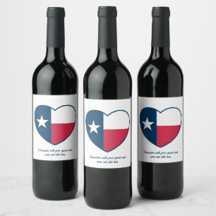 Symbols of Texas, Texas Flag, Heart Wine Label