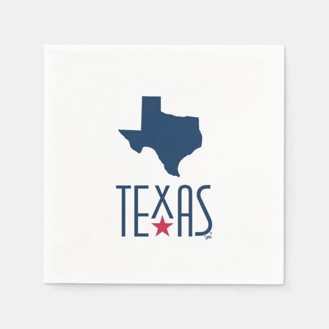 Symbols of Texas, Texas, navy blue Napkins (Front)