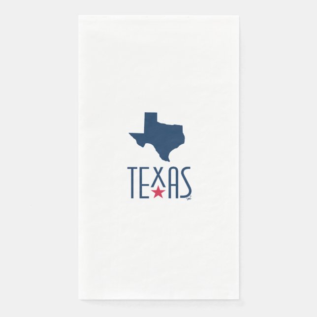 Symbols of Texas, Texas, navy blue Paper Guest Towels (Front)
