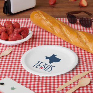 Symbols of Texas, Texas, navy blue Paper Plates