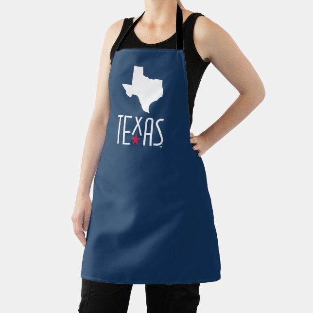 Symbols of Texas, Texas, navy blue, red star Apron (Insitu)
