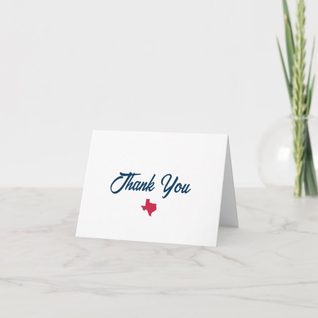Symbols of Texas, Texas State, Navy Thank You Card (Front)