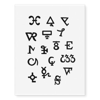 Symbols of the Alchemists Temporary Tattoos
