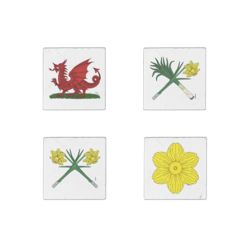 Symbols of Wales II Stone Magnet