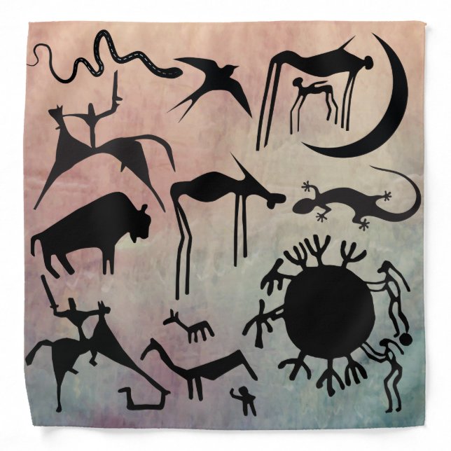Symbols Petroglyphs Animals Bandana (Front)