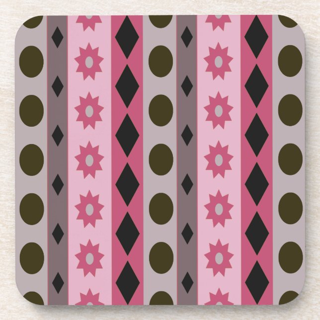 SYMBOLS pink Beverage Coaster (Front)