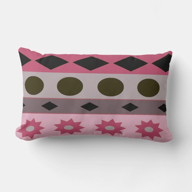 SYMBOLS pink Lumbar Pillow (Front)