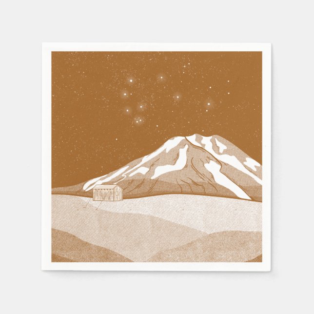 Syme Hut Mount Taranaki Napkins (Front)