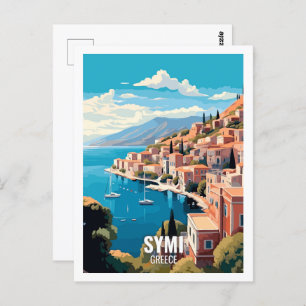 Symi Greece Famous Travel Places Postcard
