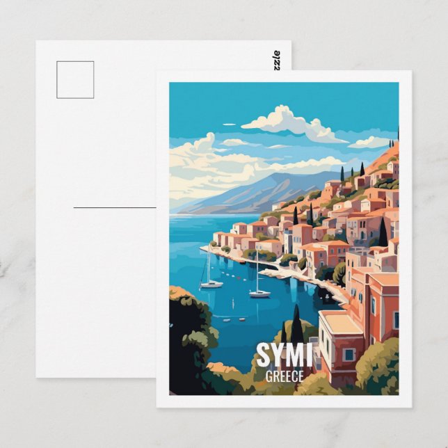 Symi Greece Famous Travel Places Postcard (Front/Back)
