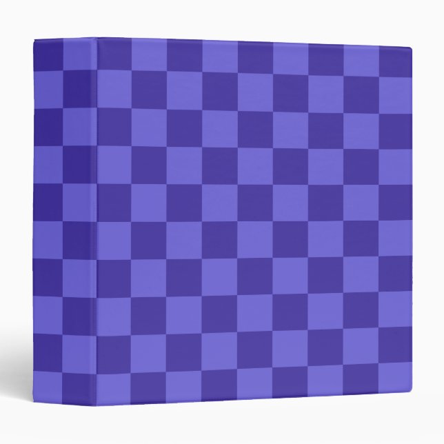 Symmetric Blue Checkerboard Design 3 Ring Binder (Front/Spine)