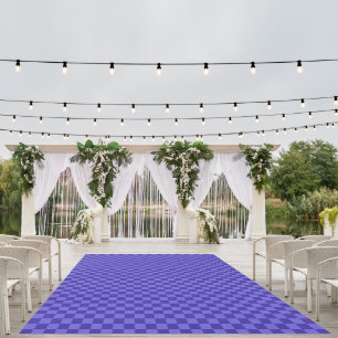 Symmetric Blue Checkerboard Design Outdoor Rug