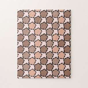 Symmetric Brown Pentagons with Dashed Borders Jigsaw Puzzle