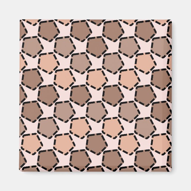 Symmetric Brown Pentagons with Dashed Borders Magnet (Front)