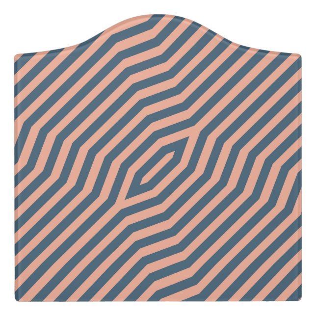 Symmetric diagonal stripes background 10 door sign (Large Crest Front)