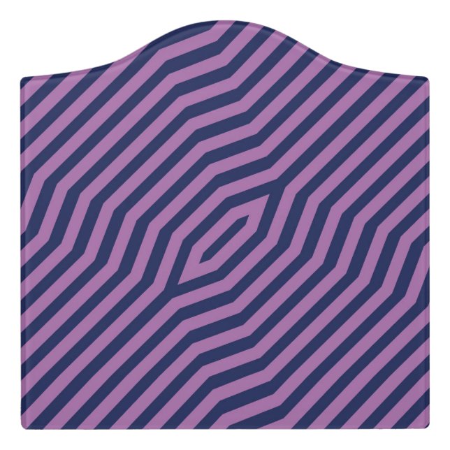 Symmetric diagonal stripes background 11 door sign (Large Crest Front)
