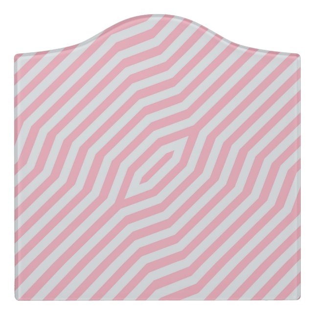 Symmetric diagonal stripes background 13 door sign (Large Crest Front)